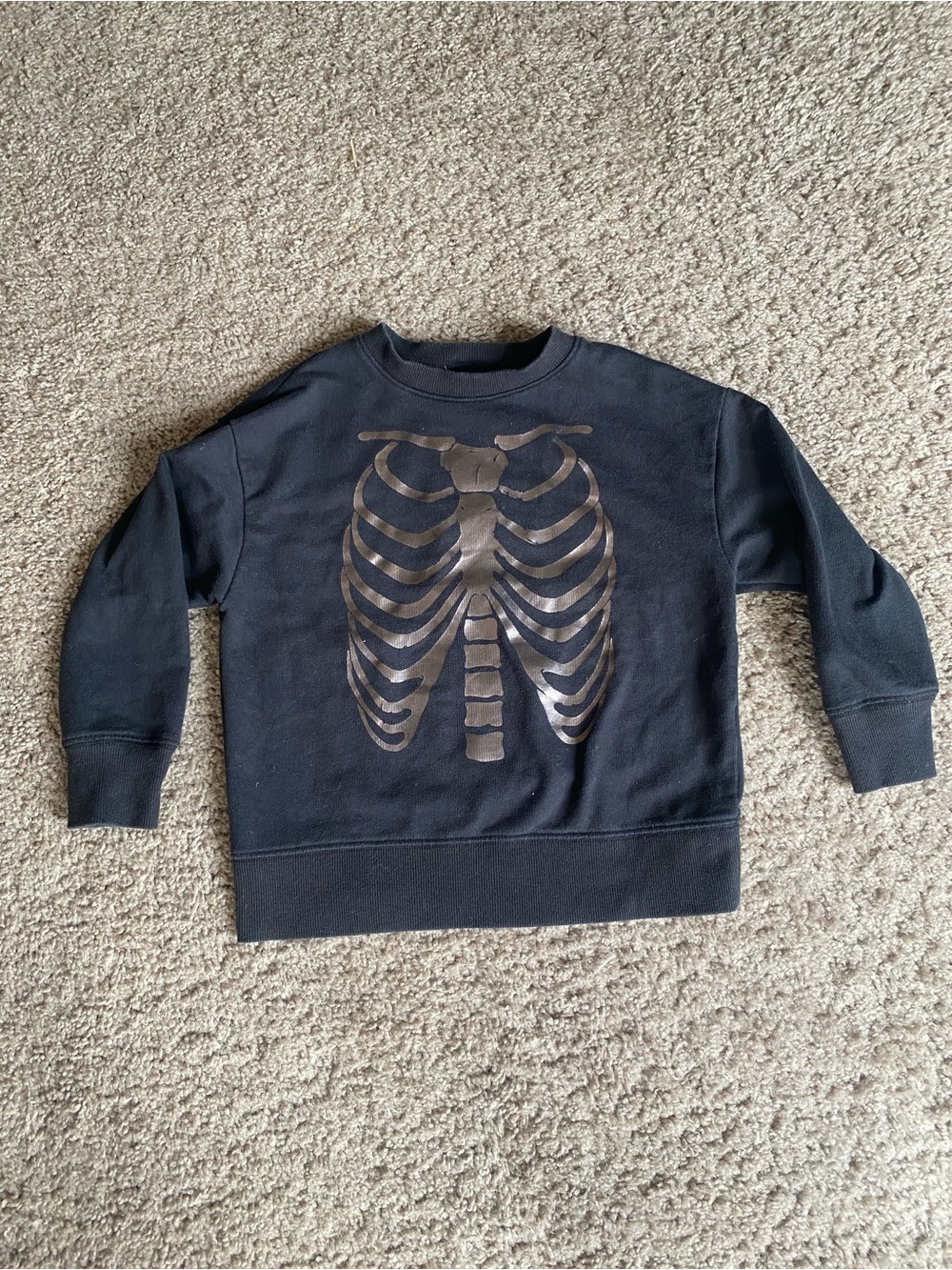 Carter's Black Sweatshirt with Metallic Skeleton Graphic